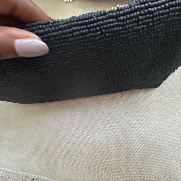 Mary Frances Beaded Wine Glass & Bottle Clutch / Crossbody Purse - Black - Picture 7 of 8